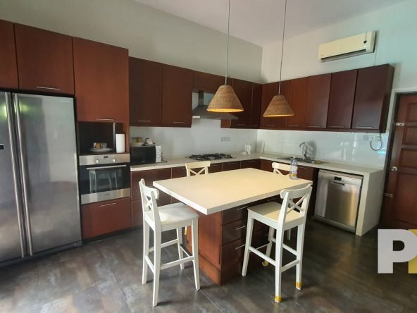 kitchen with fridge - properties in Yangon