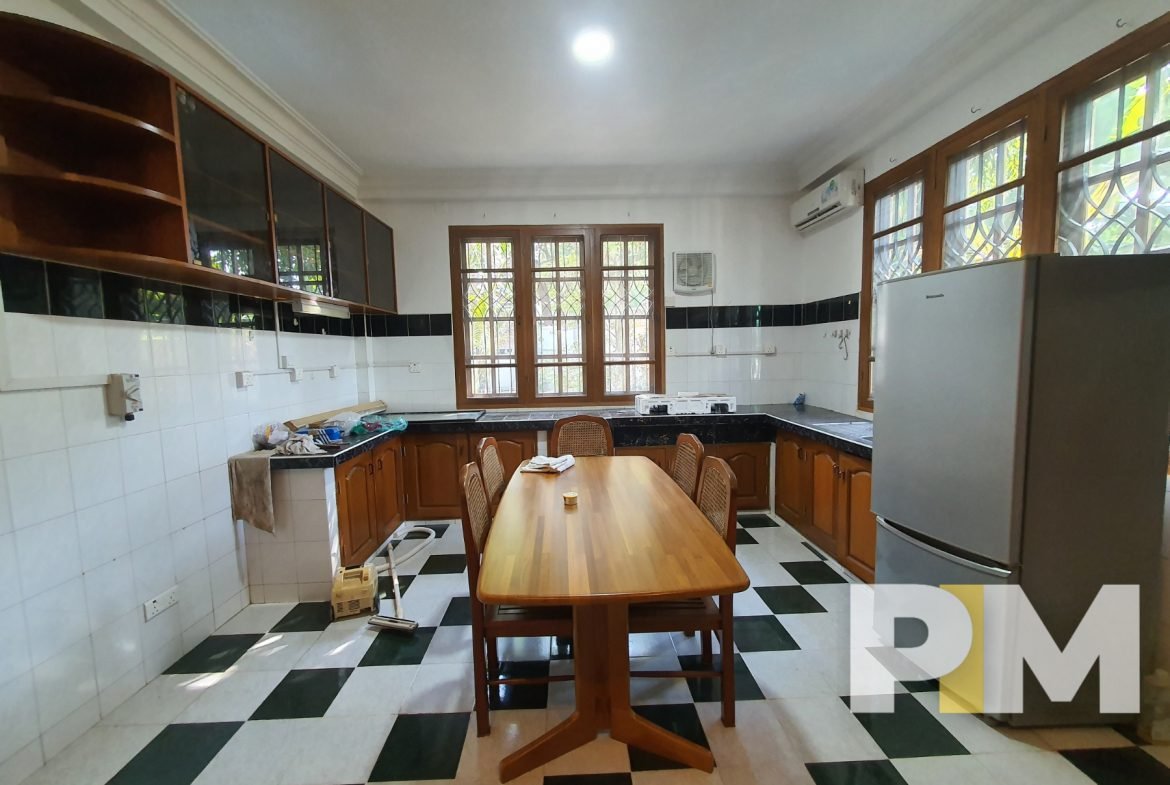 kitchen with fridge - properties in Yangon