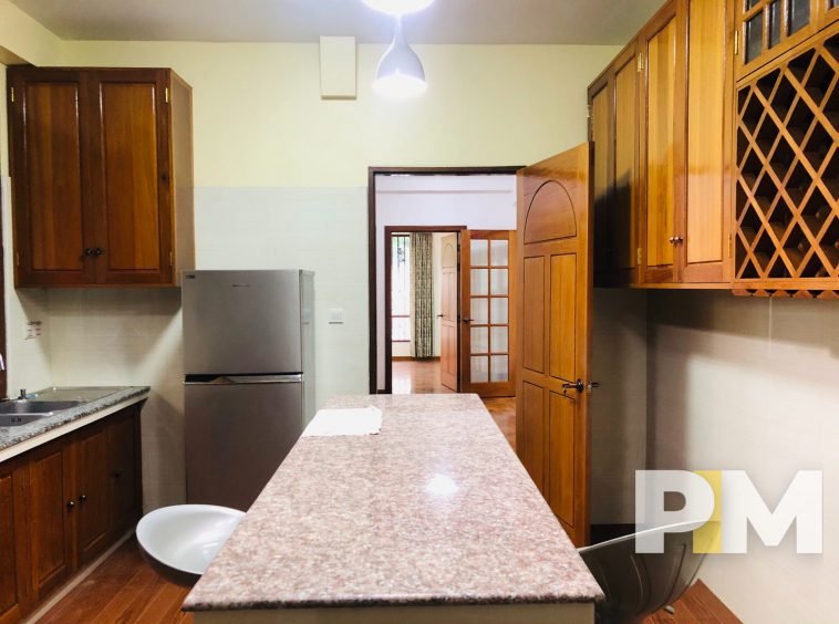 kitchen with fridge - properties in Yangon