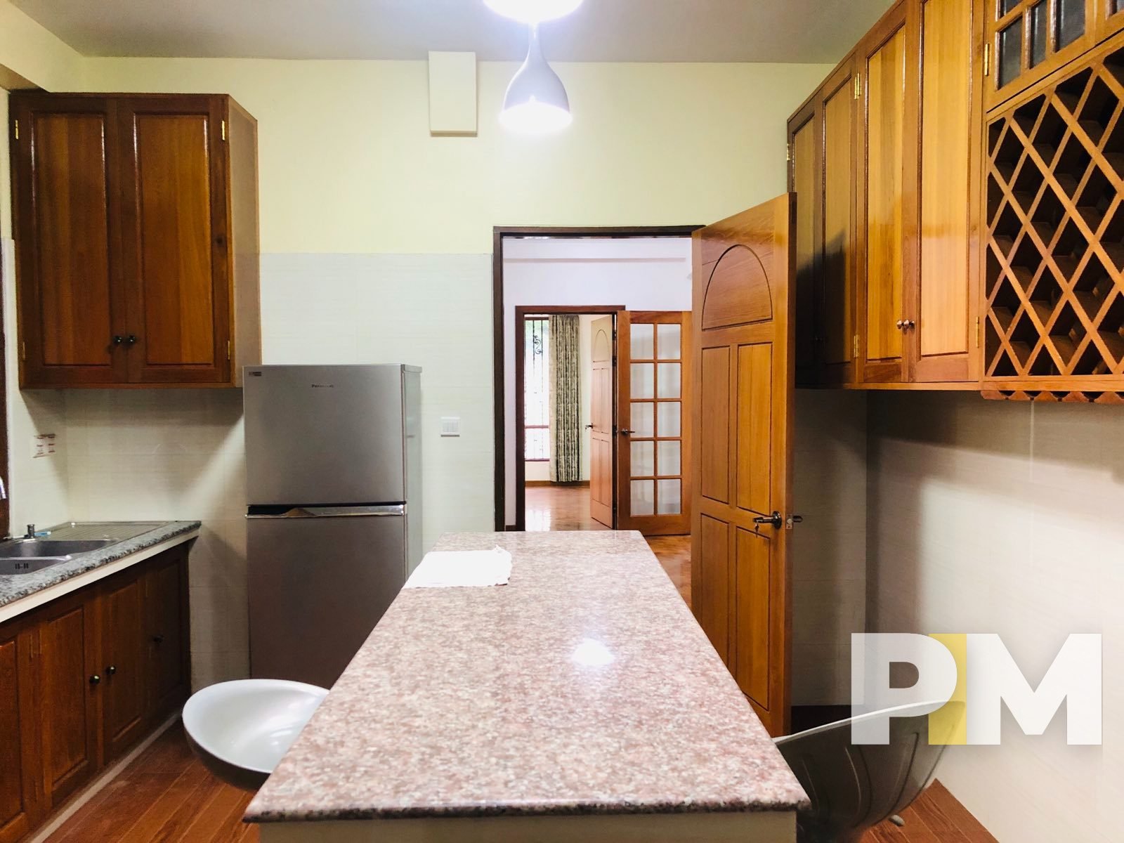 kitchen with fridge - properties in Yangon