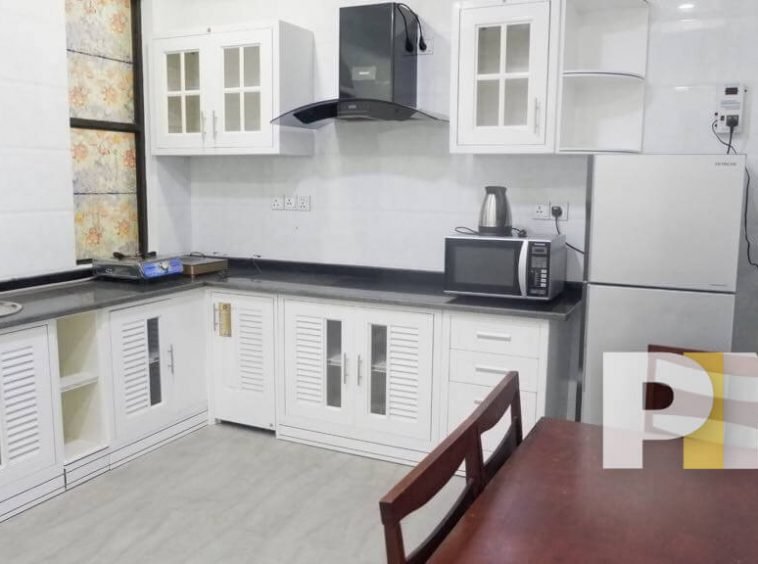 kitchen with microwave - Rent in Yangon
