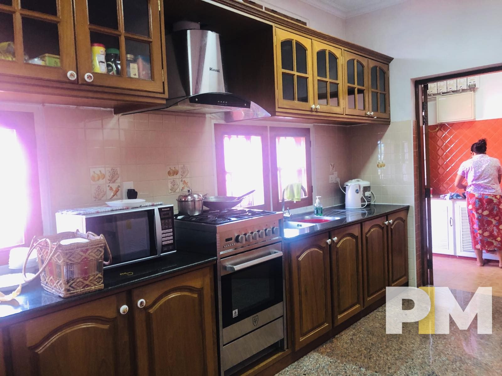 kitchen with microwave - property in Myanmar