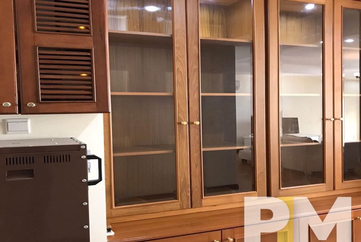 kitchen with shelf - Condo for rent in Mayangone