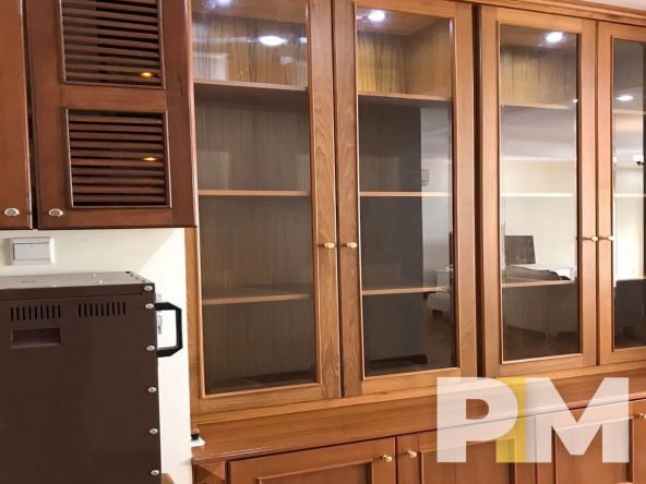 kitchen with shelf - Condo for rent in Mayangone