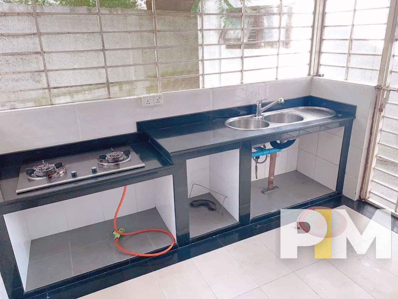 kitchen with sink - properties in Yangon