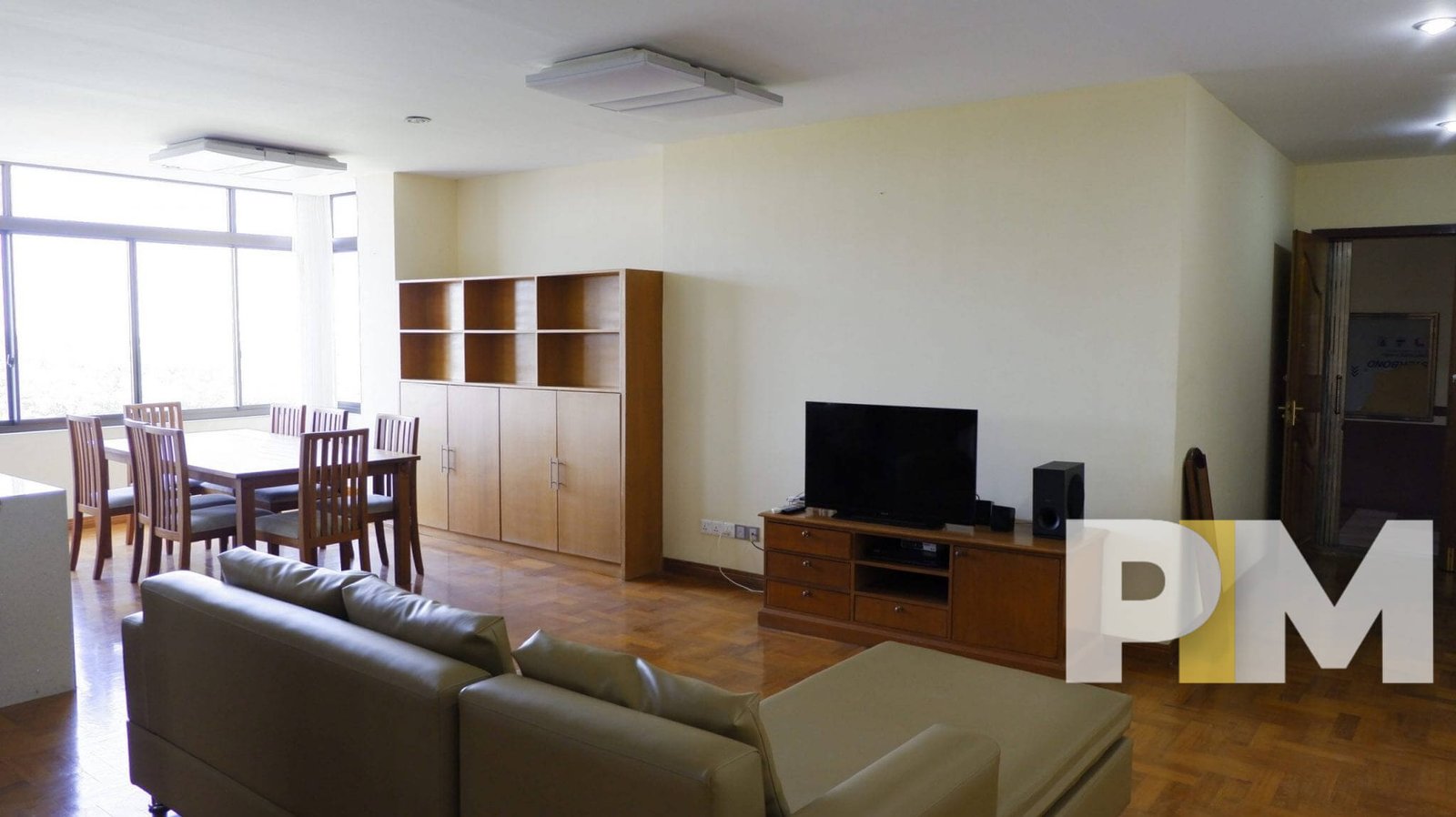 living room with TV - Myanmar Condo for rent