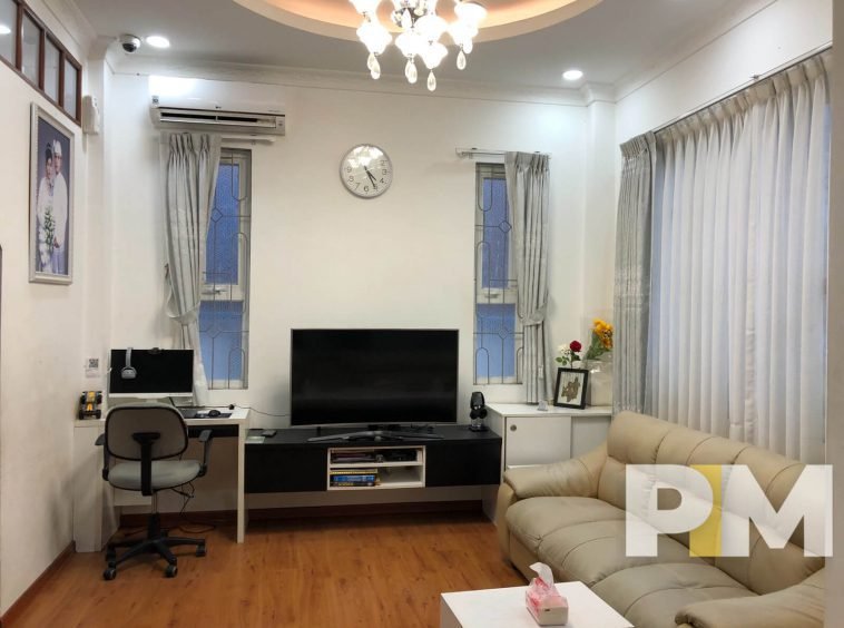 living room with TV - Myanmar Real Estate