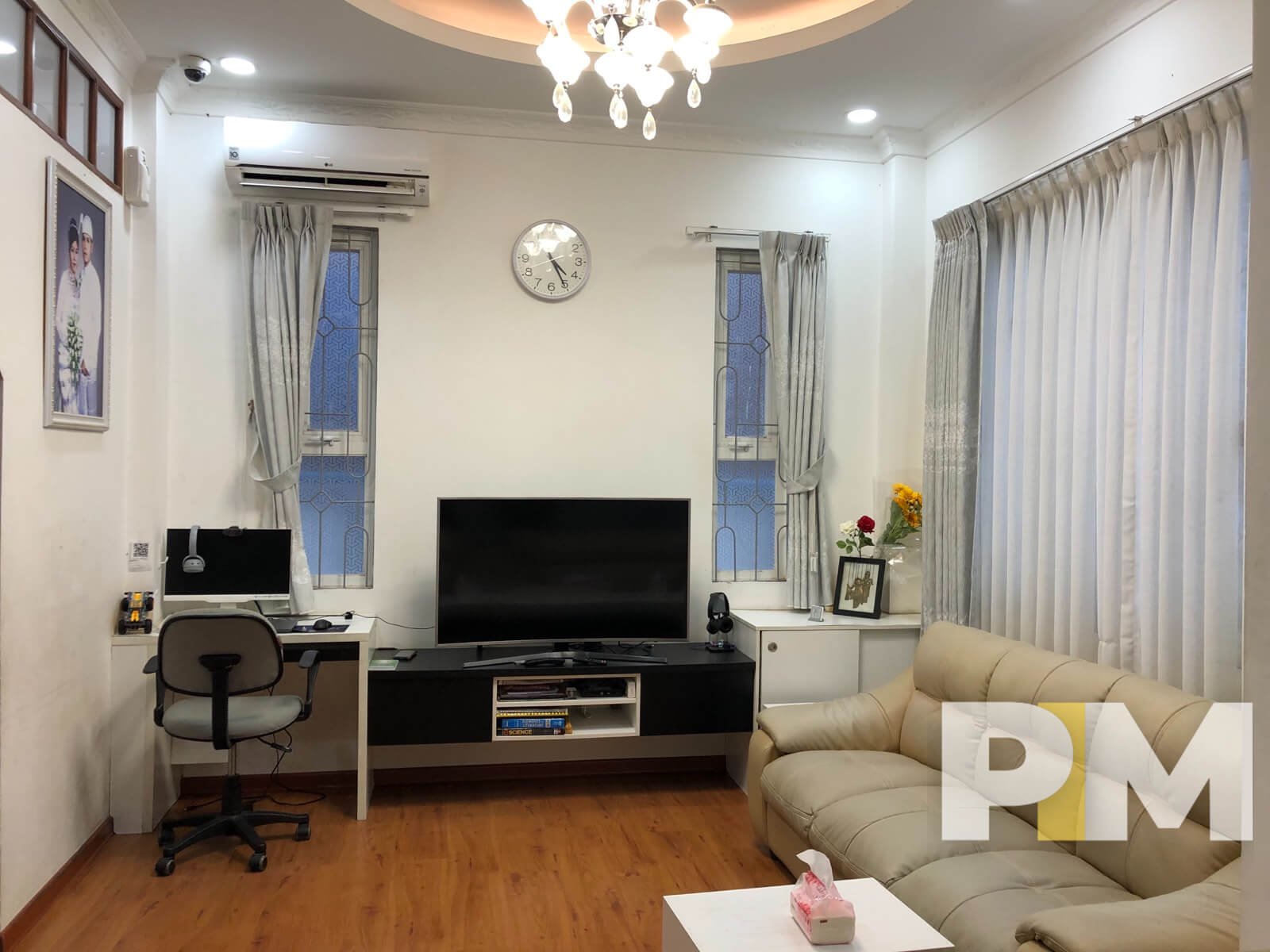 living room with TV - Myanmar Real Estate