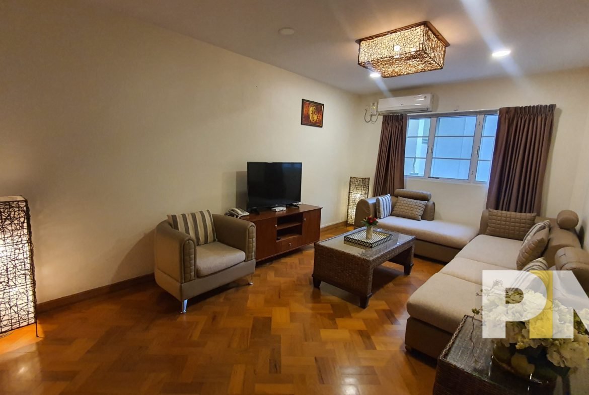 living room with TV - Rent in Yangon