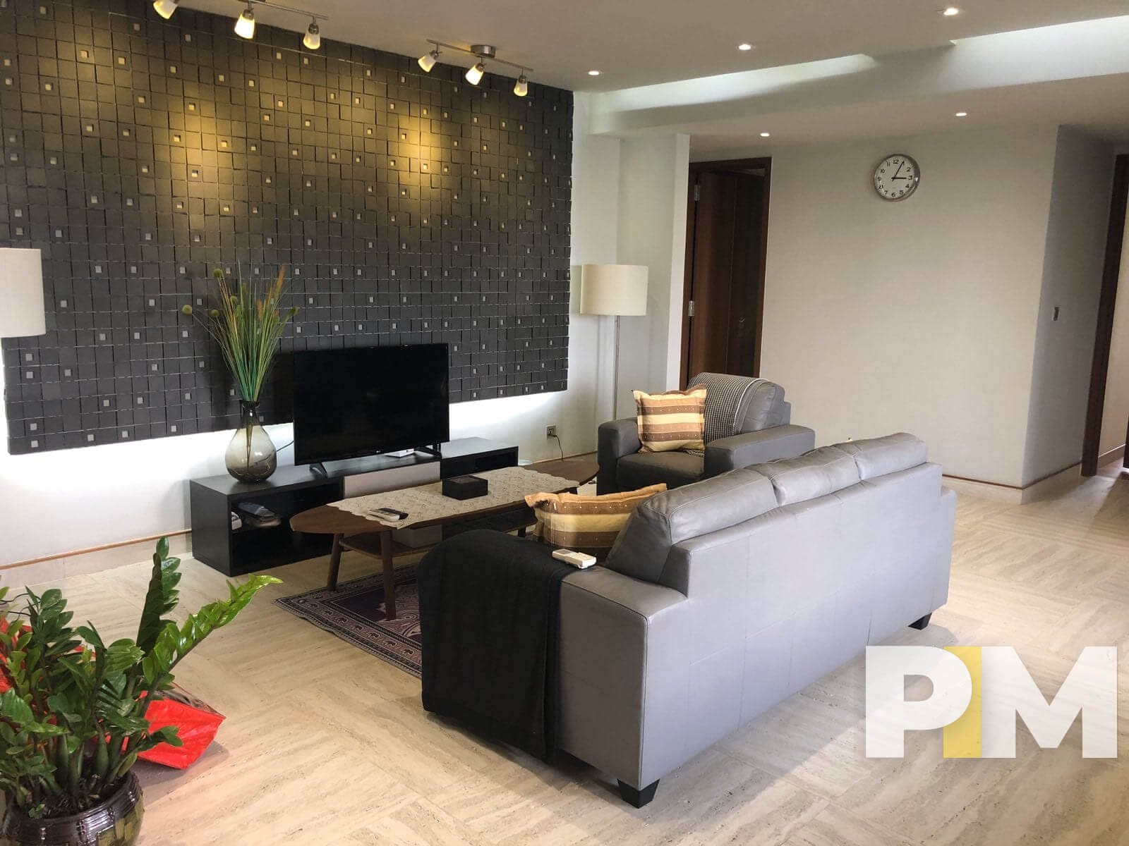 living room with TV - Yangon Property