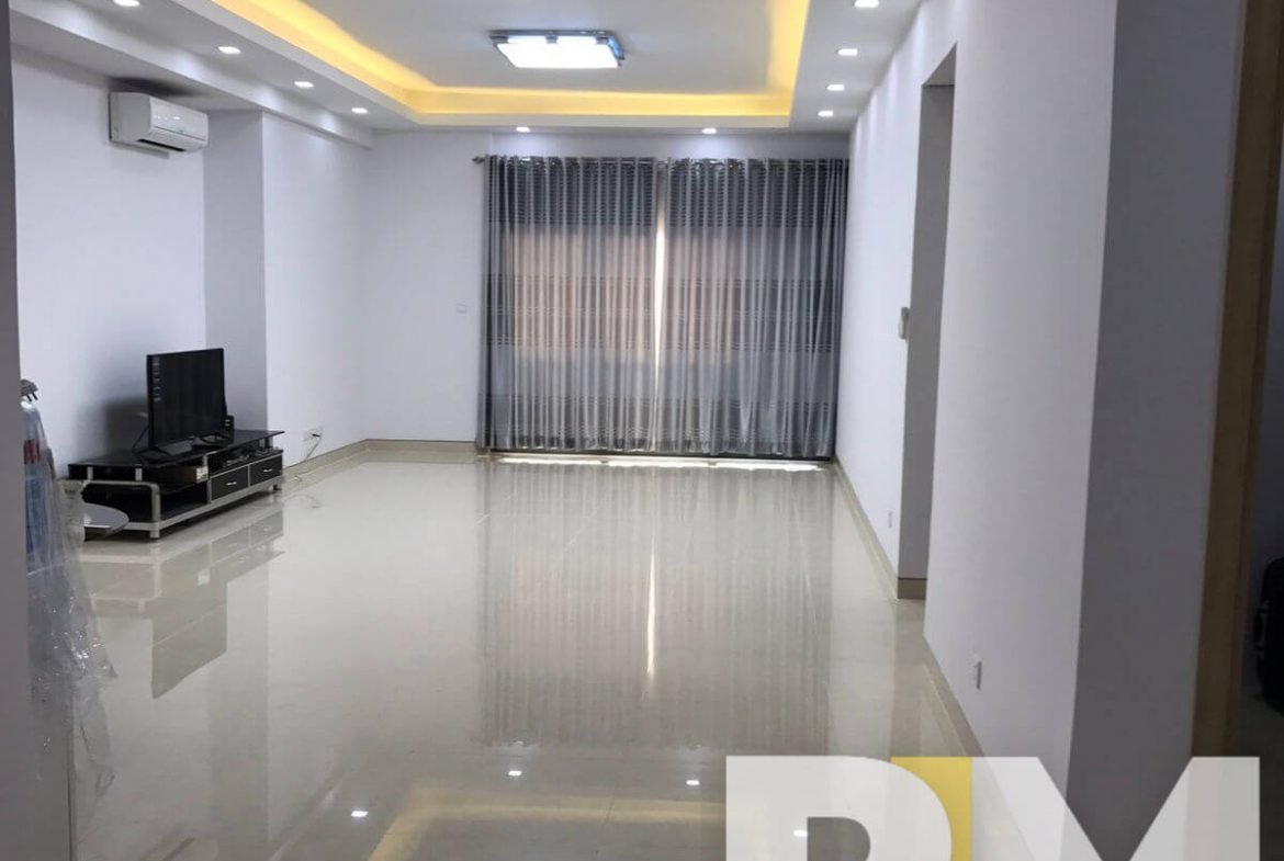 living room with TV - properties in Yangon