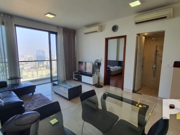 living room with TV - properties in Yangon