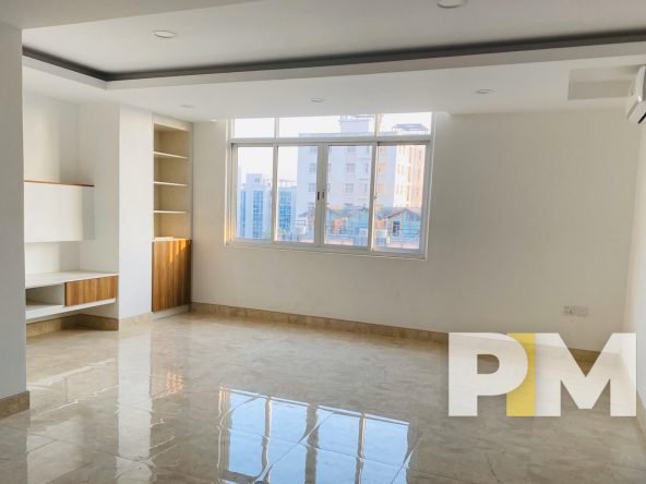 living room with TV stand - Rent in Myanmar