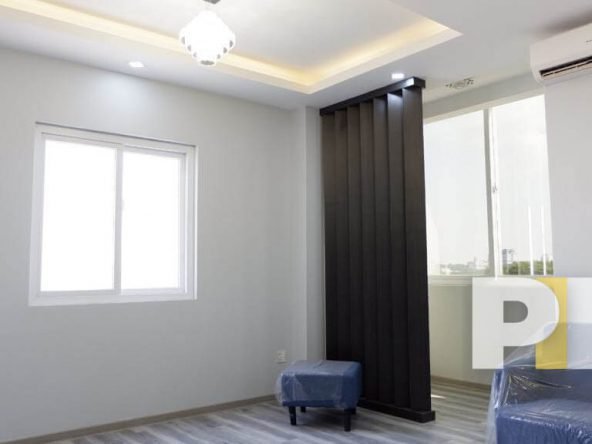 living room with air conditioner - Rent in Yangon