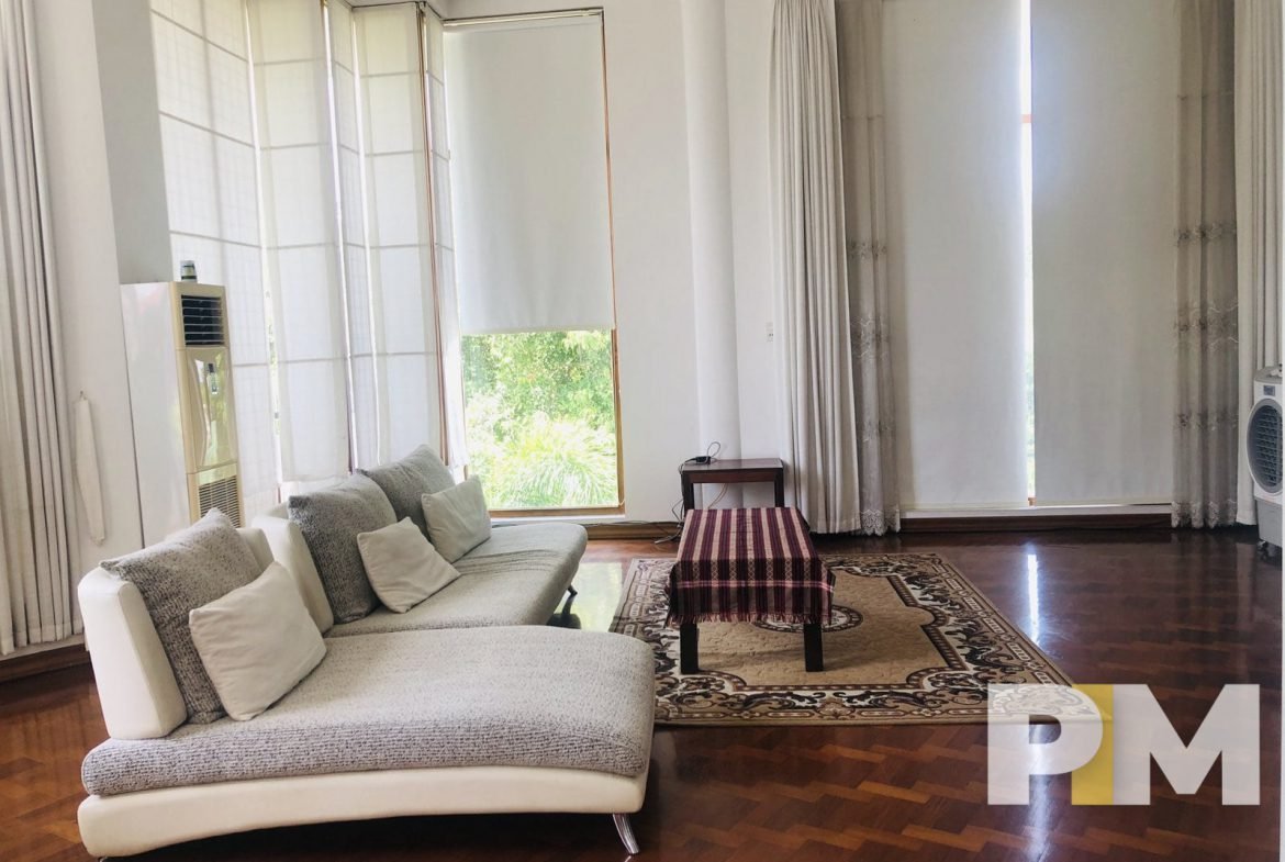 living room with air conditioner - Yangon Property