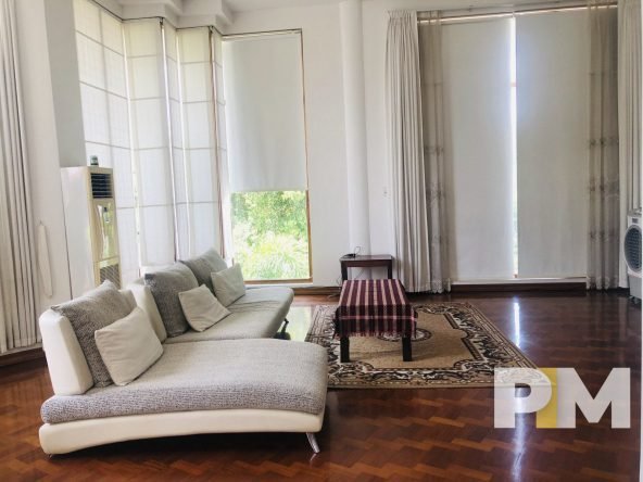 living room with air conditioner - Yangon Property