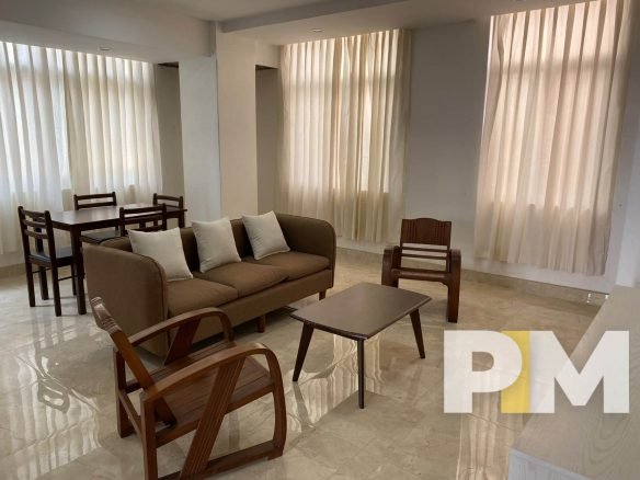 living room with air conditioner - Yangon Property