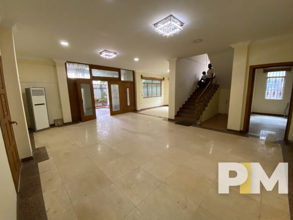 living room with air conditioner - Yangon Property