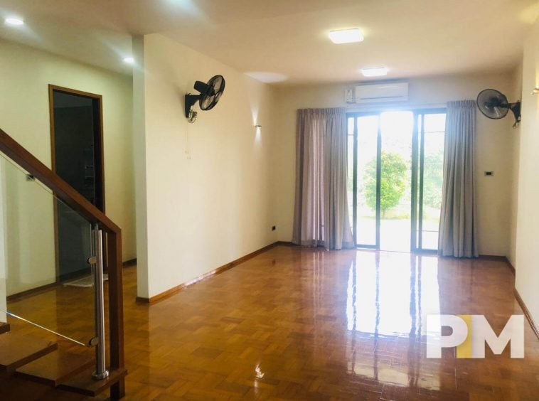 living room with air conditioning and fan - Yangon Real Estate