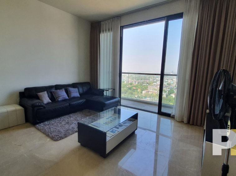 living room with balcony - Myanmar Property