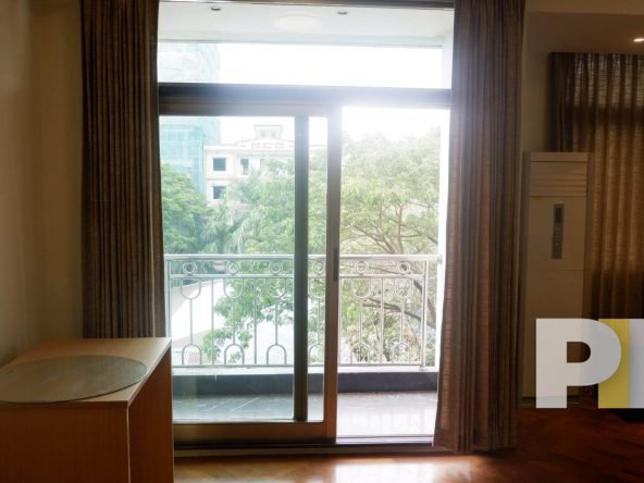 living room with balcony - properties in Yangon