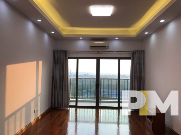 living room with balcony - properties in Yangon
