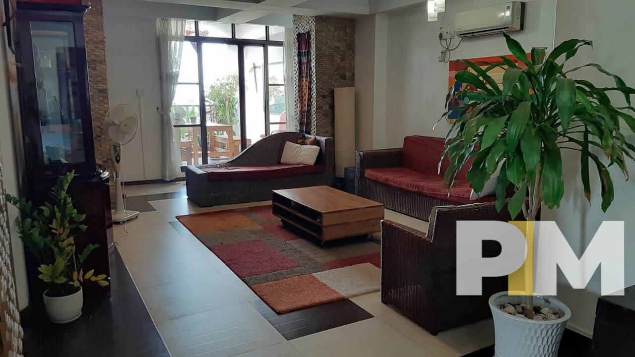living room with coffee table - Home Rental Yangon