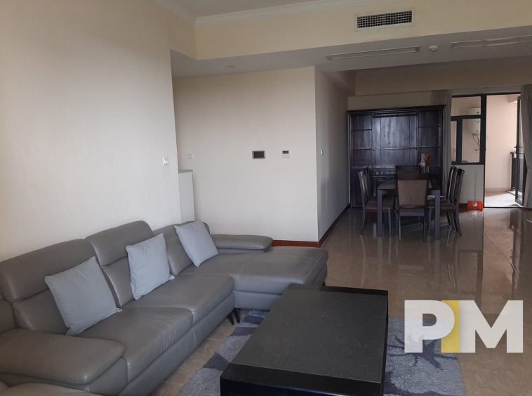 living room with coffee table - Rent in Yangon