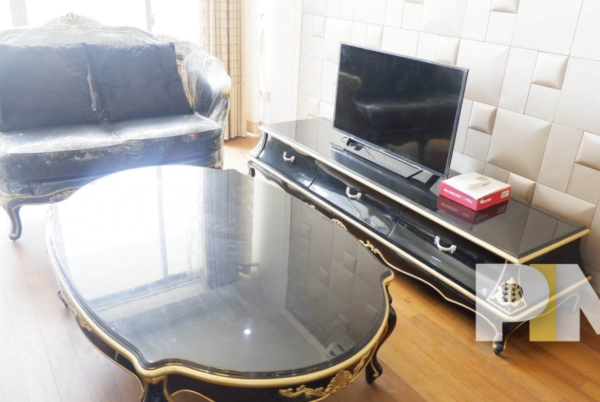 living room with coffee table - Yangon Property