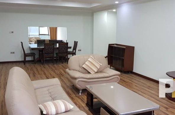 living room with dining room - Rent in Yangon