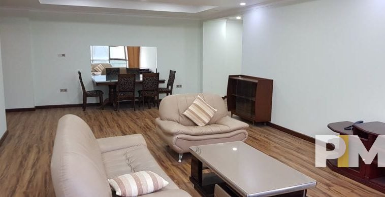 living room with dining room - Rent in Yangon