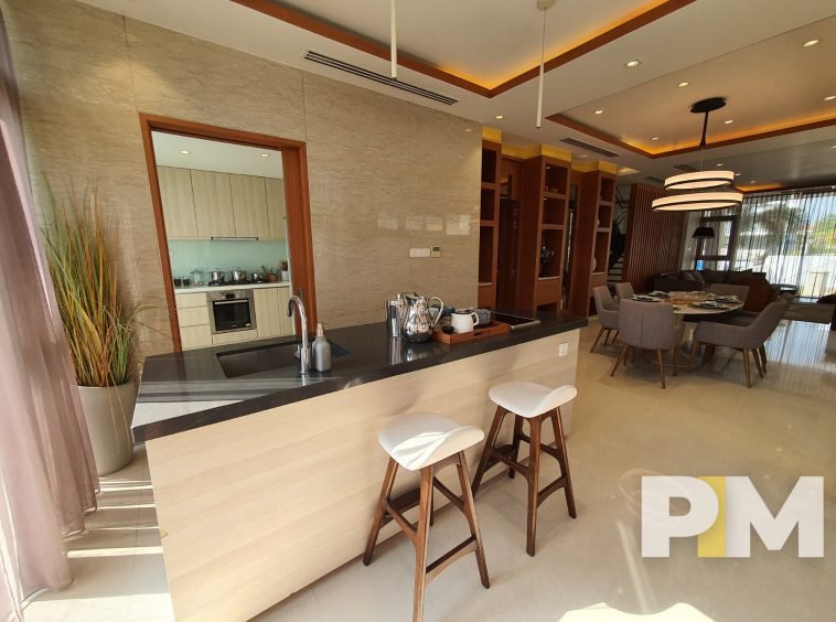 living room with dining room - Yangon Property