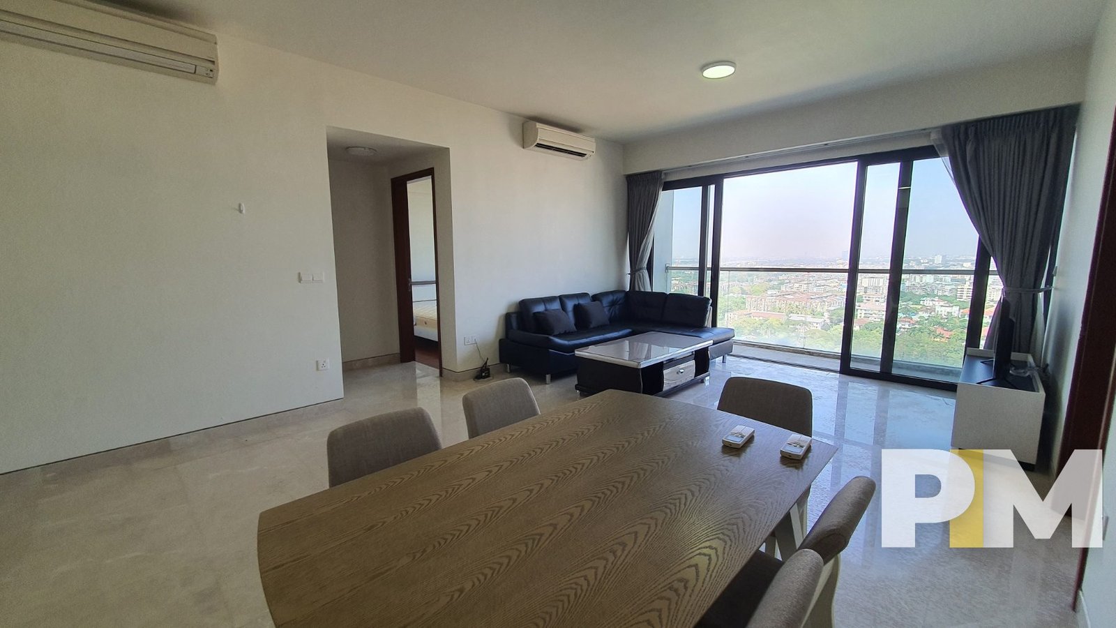living room with dining room - Yangon Real Estate