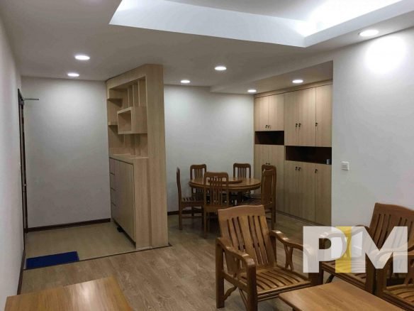 living room with dining space - Rent in Yangon