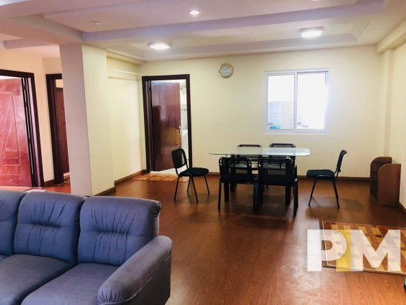 living room with dining space - Yangon Property