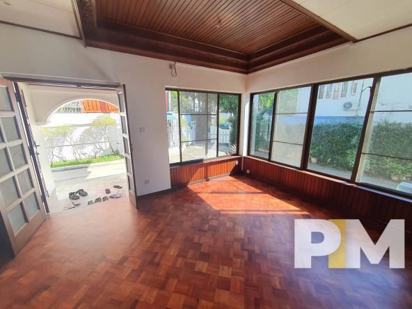 living room with entrance door - Home Rental Yangon