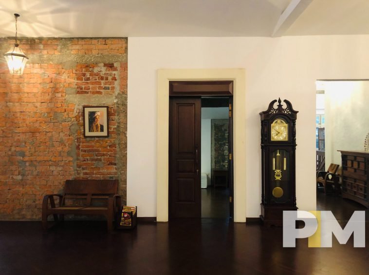 living room with pendulum clock - Yangon Property