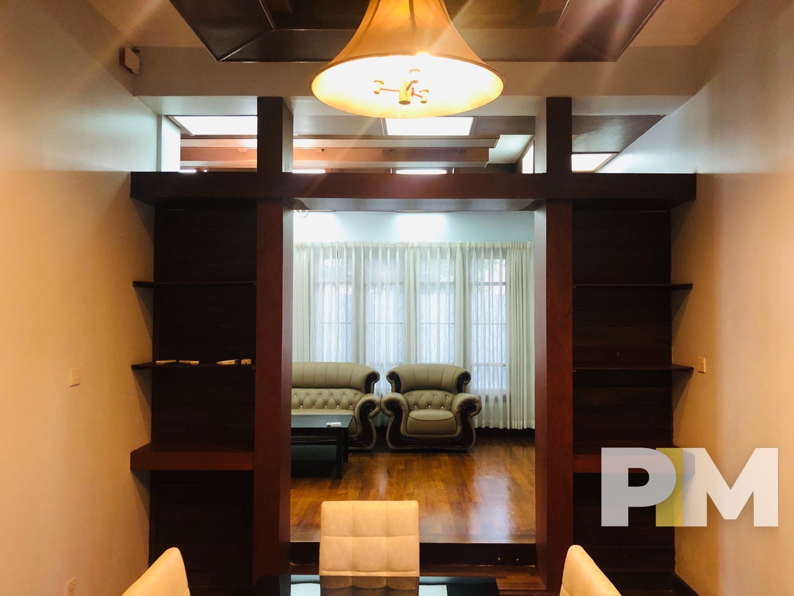 living room with shelf - Yangon Property