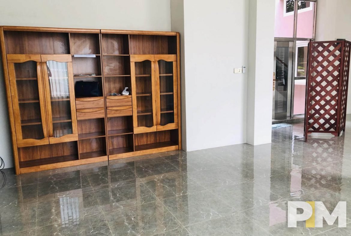 living room with shelf - Yangon Real Estate