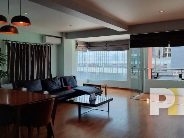 living room with sofa - Condo for rent in Mingalar Taung Nyunt
