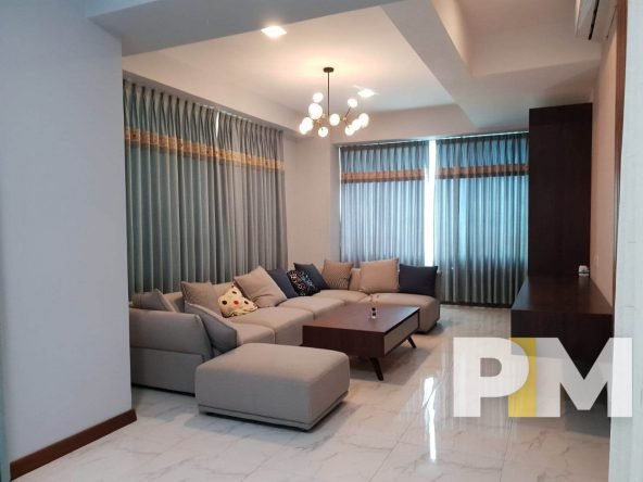 living room with sofa - Myanmar Condo for rent