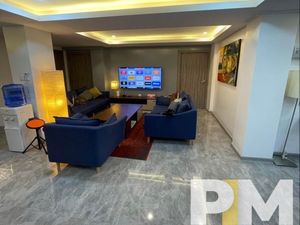 living room with sofa - Myanmar Penthouse for rent