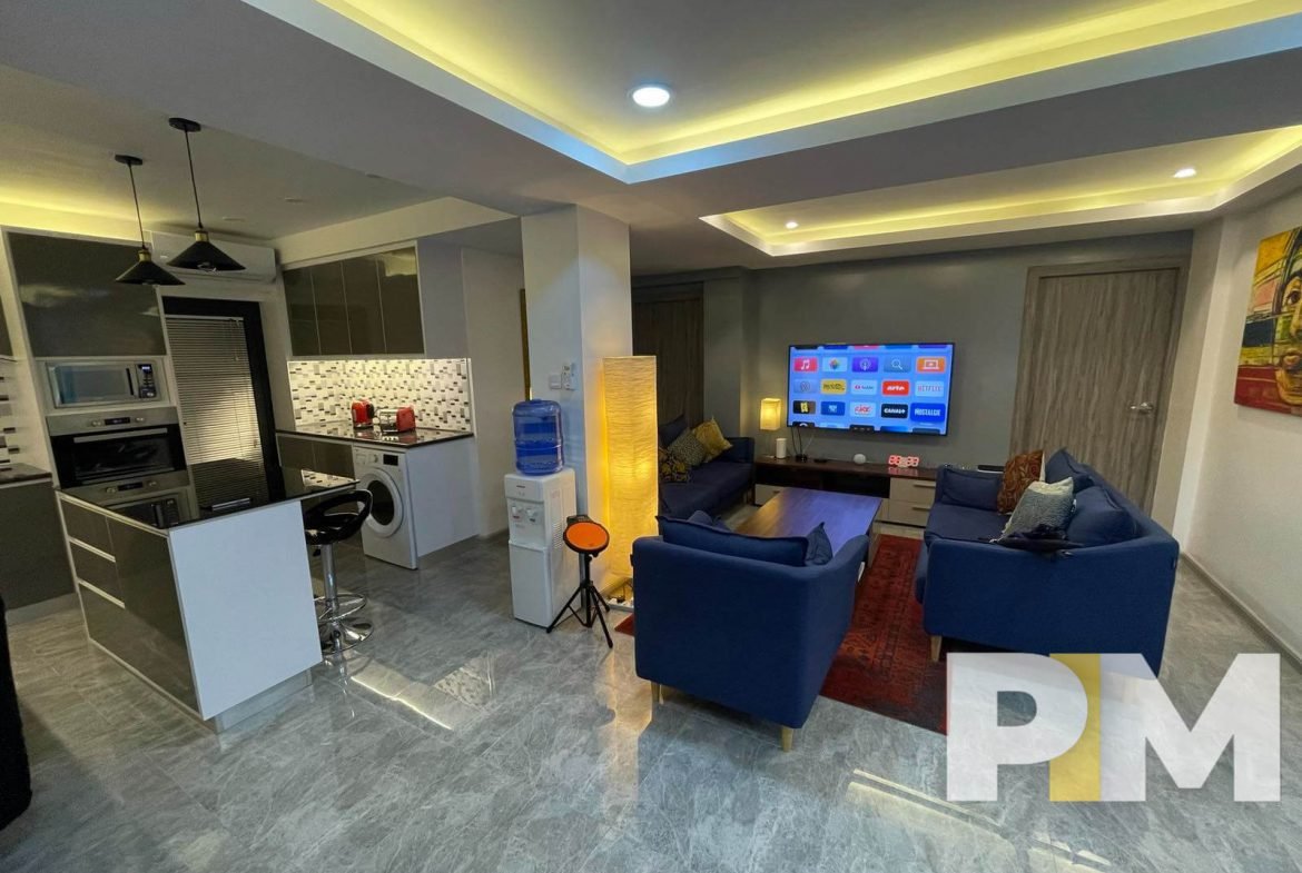 living room with sofa - Penthouse for rent in South Okkalapa