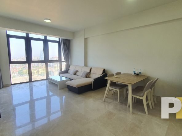 living room with sofa - Rent in Yangon