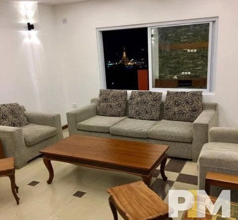 living room with sofa set - Home Rental Yangon