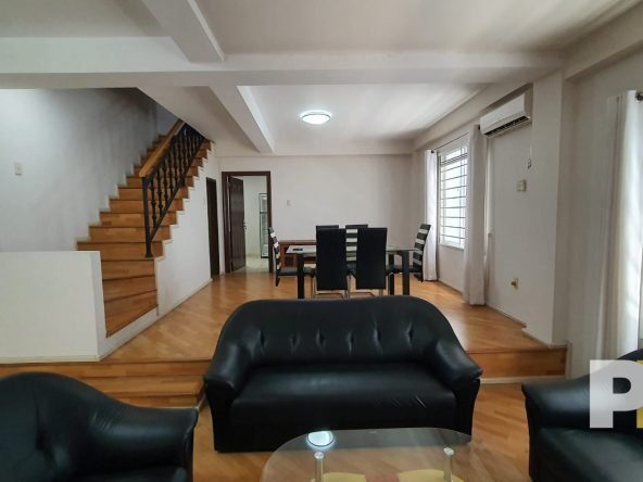 living room with sofa set - House for rent in Golden Valley