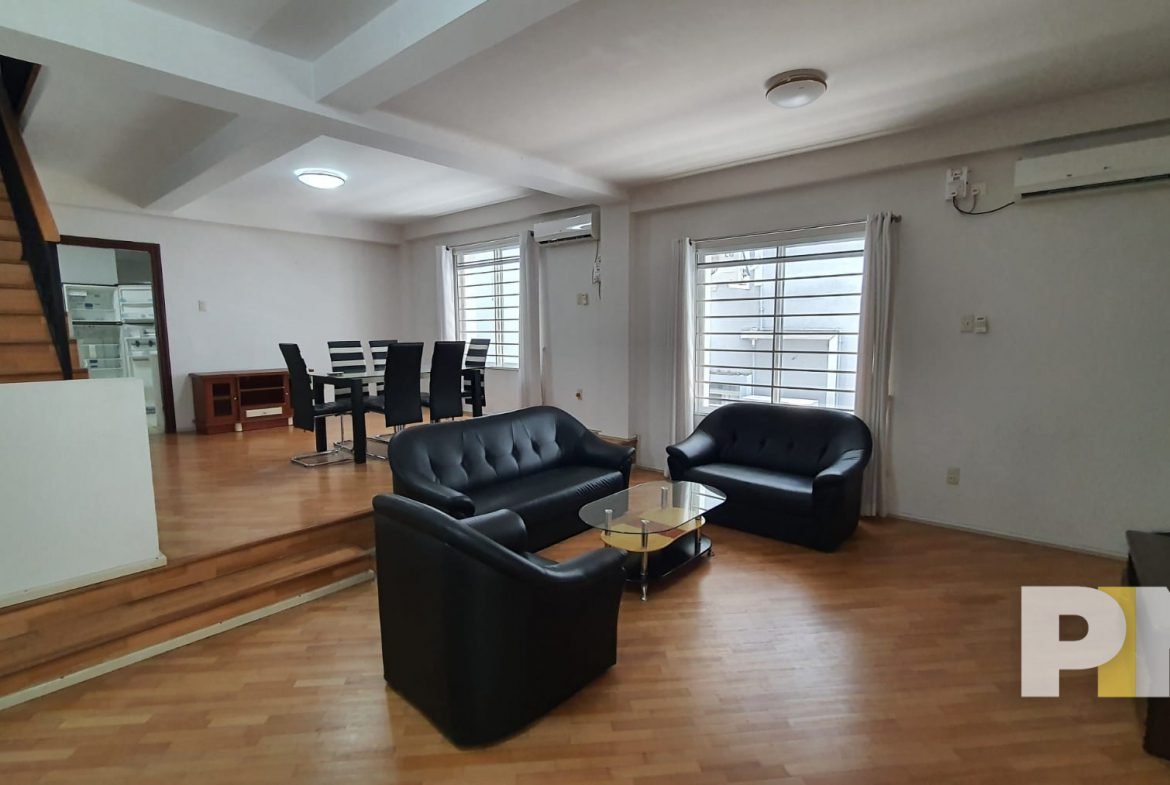 living room with sofa set - Property in Yangon