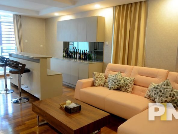 living room with sofa set - Yangon Property