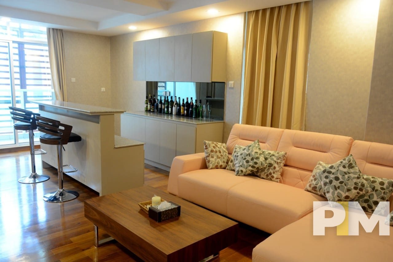 living room with sofa set - Yangon Property