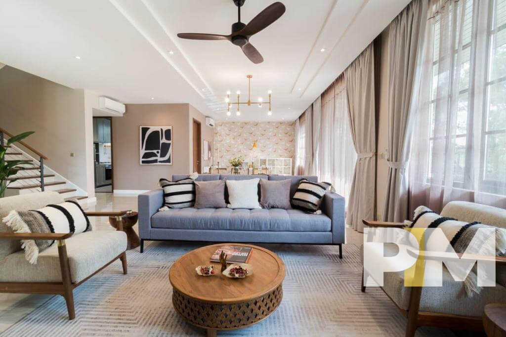 living room with sofa set - Yangon Real Estate